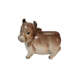 1981 OTAGIRI COW Coin Bank W/Stickers 5" x 2.8" 4.7" Sm Chip on Hoof